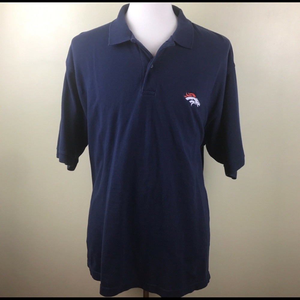 Denver Broncos Logo 7 NFL Football Blue Polo